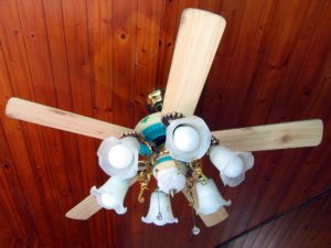 image of a dusty ceiling fan