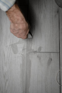 grouting wooden tiles